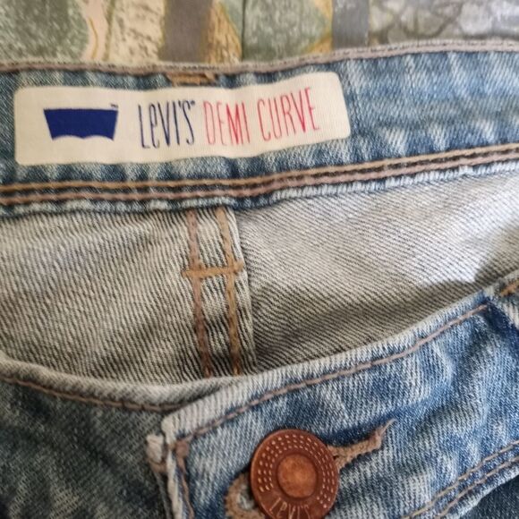 Levis Demi Curve 13 M Full Length Blue Zipper Pockets Women's Jeans - Picture 2 of 8